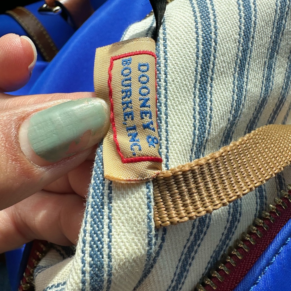 Dooney & Bourke Blue and White Striped Bag